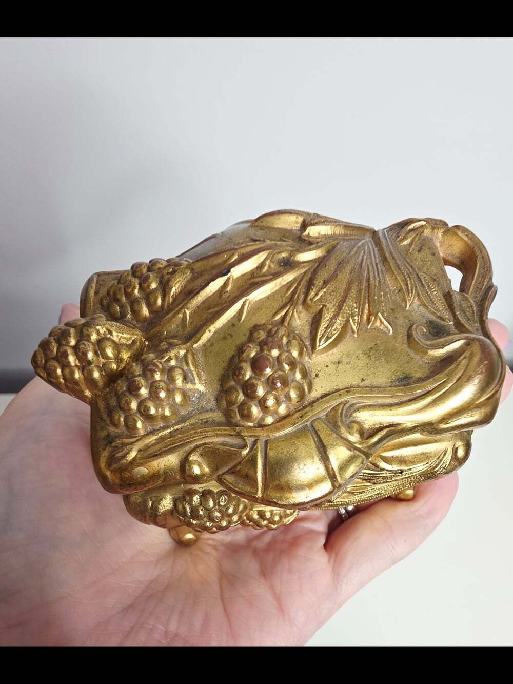 Antique 1800s Art Nouveau Ornate Gold Floral Jewellery Casket/Trinket Box - Picture 9 of 11